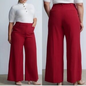 NWT NY&C Plus Wide Leg Coin Pocket Pant Office Dress Ruby Red Pant Plus Size 4X